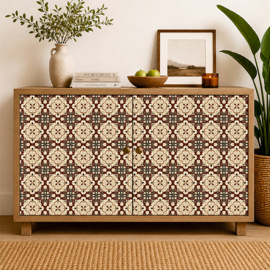Vintage Mediterranean Floral Tile Sticker