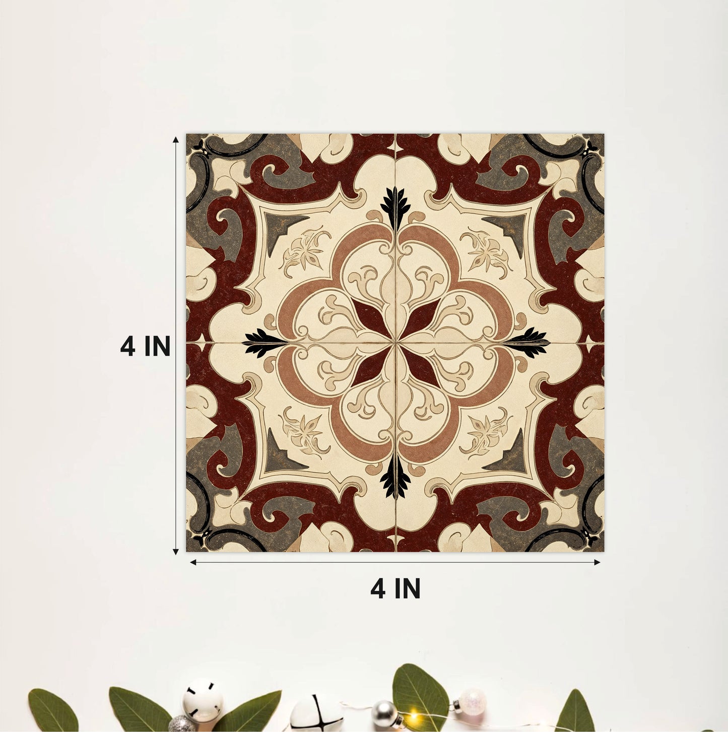 Vintage Mediterranean Floral Tile Sticker