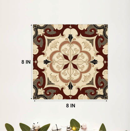 Vintage Mediterranean Floral Tile Sticker