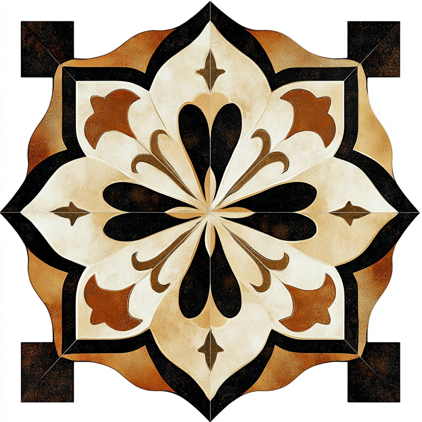Old World Floral Tile Sticker