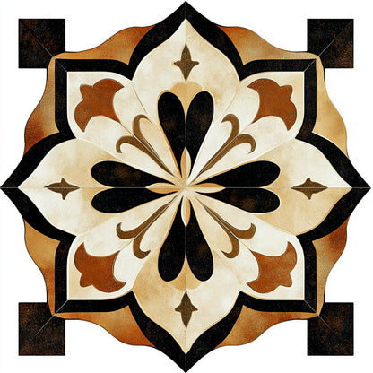 Old World Floral Tile Sticker