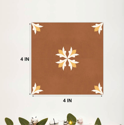 Terracotta Floral Tile Sticker