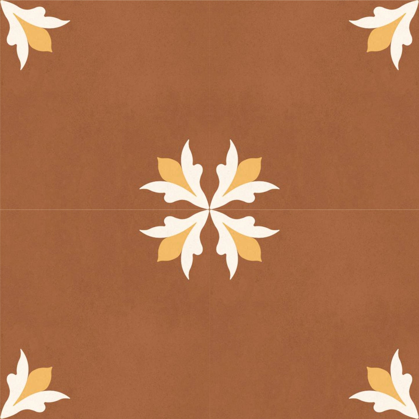 Terracotta Floral Tile Sticker