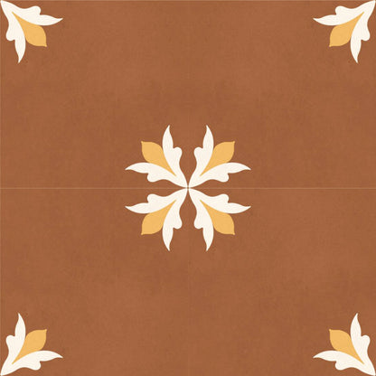 Terracotta Floral Tile Sticker