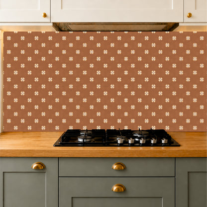 Terracotta Floral Tile Sticker