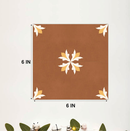 Terracotta Floral Tile Sticker