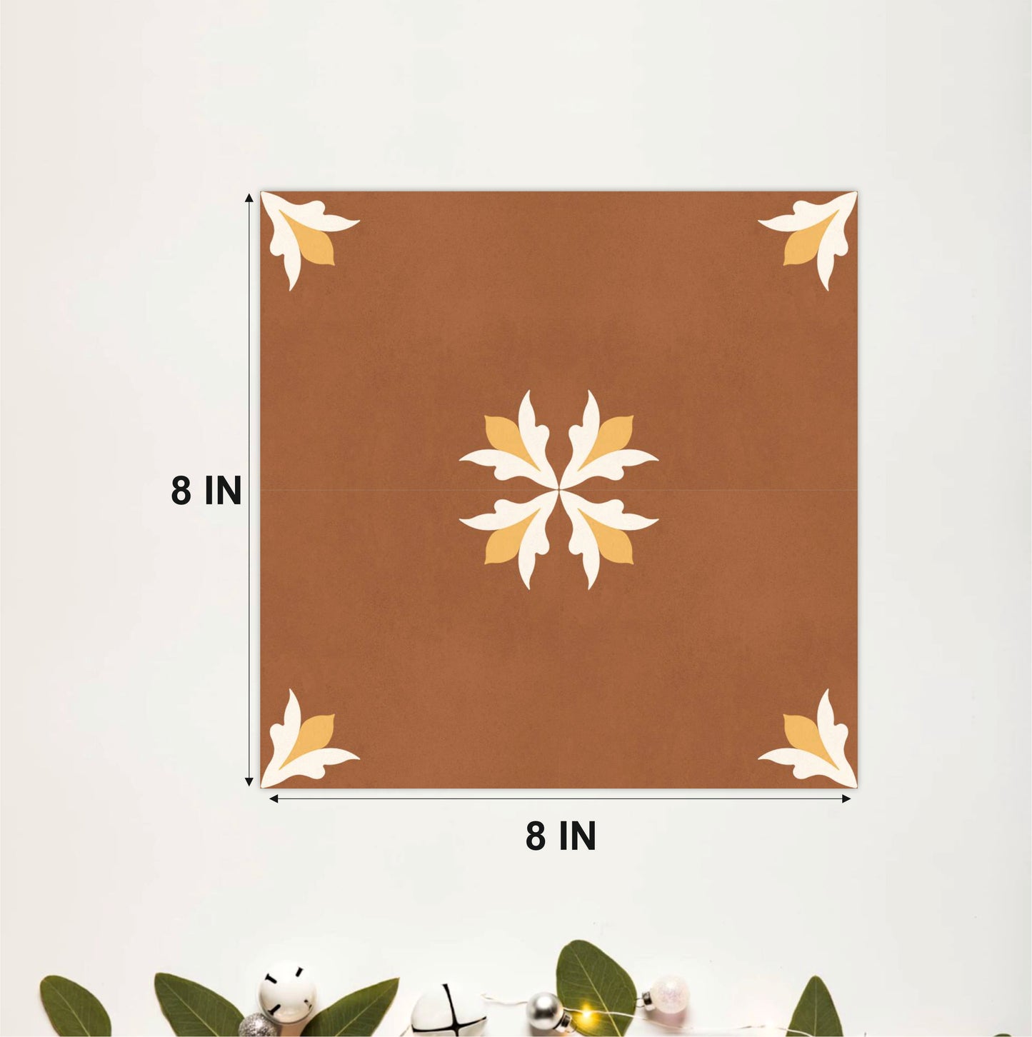 Terracotta Floral Tile Sticker