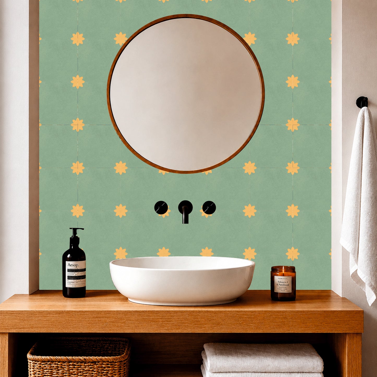 Scandinavian Botanical Tile Sticker