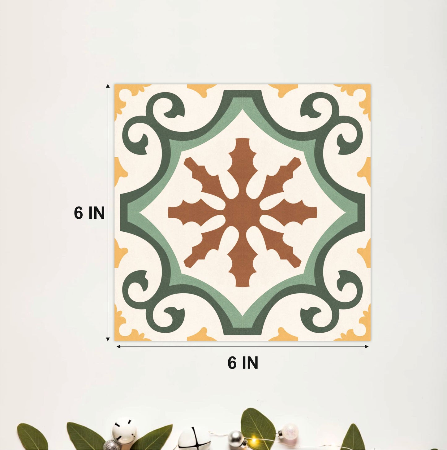 Sage Scroll Mosaic Tile Sticker