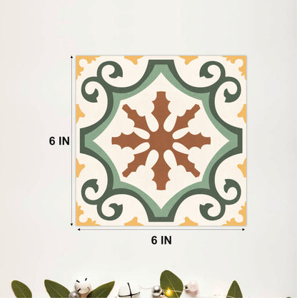 Sage Scroll Mosaic Tile Sticker