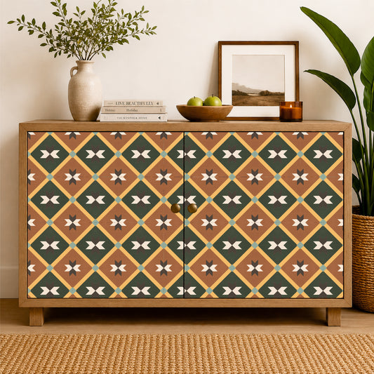 Earth Tone Geometric Tile Sticker