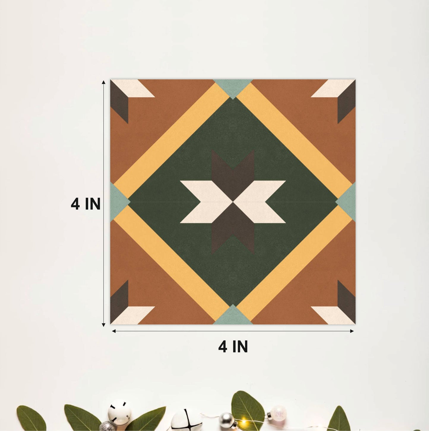 Earth Tone Geometric Tile Sticker