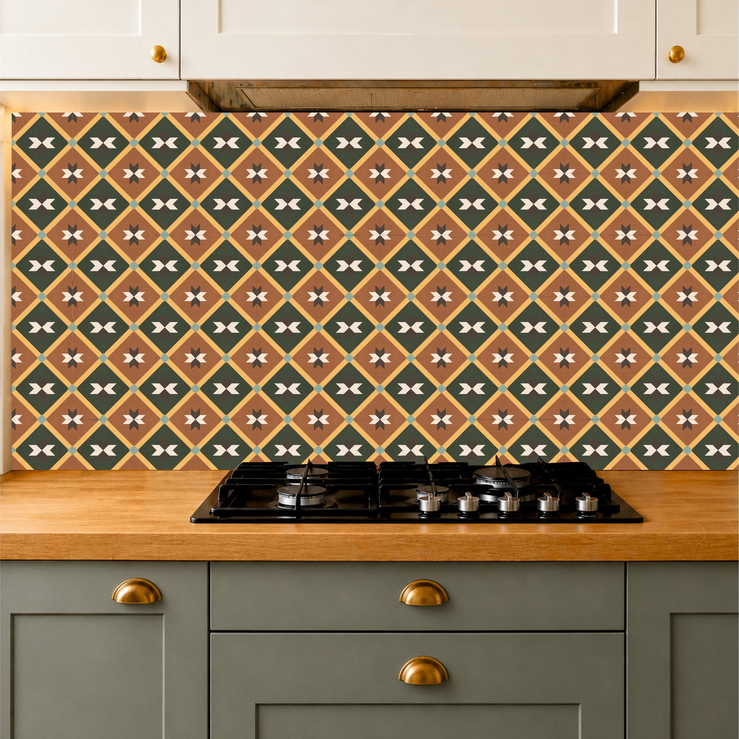 Earth Tone Geometric Tile Sticker
