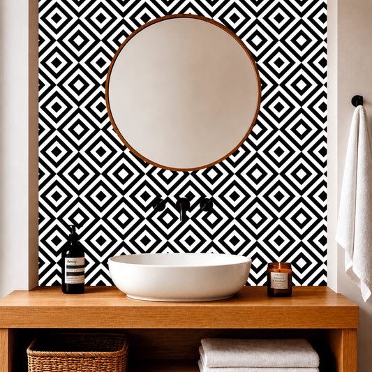 Monochrome Diamond Tile Sticker