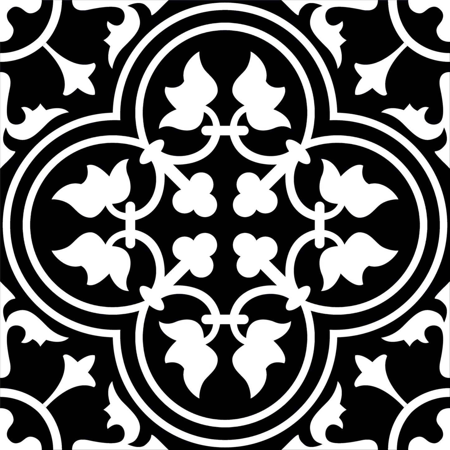 Black & White Ornamental Tile Sticker