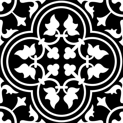 Black & White Ornamental Tile Sticker