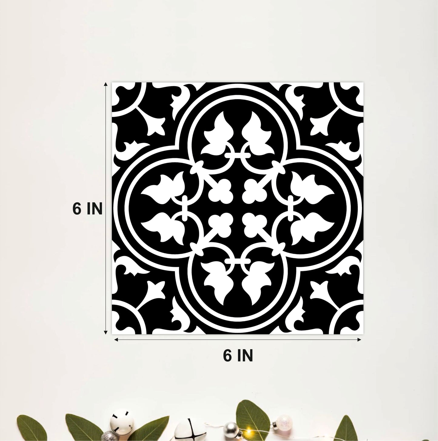 Black & White Ornamental Tile Sticker