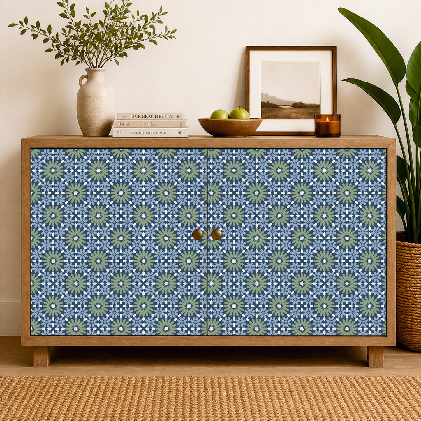 Azure Meadow Floral Tile Sticker