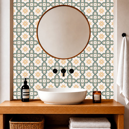 Sage Lattice Mosaic Tile Sticker