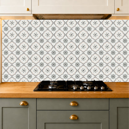 Vintage Ivory Floral Tile Sticker