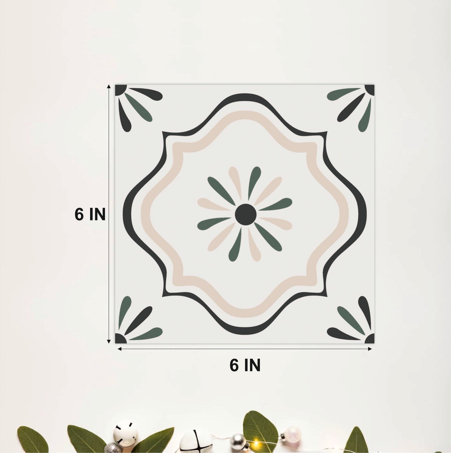 Vintage Ivory Floral Tile Sticker