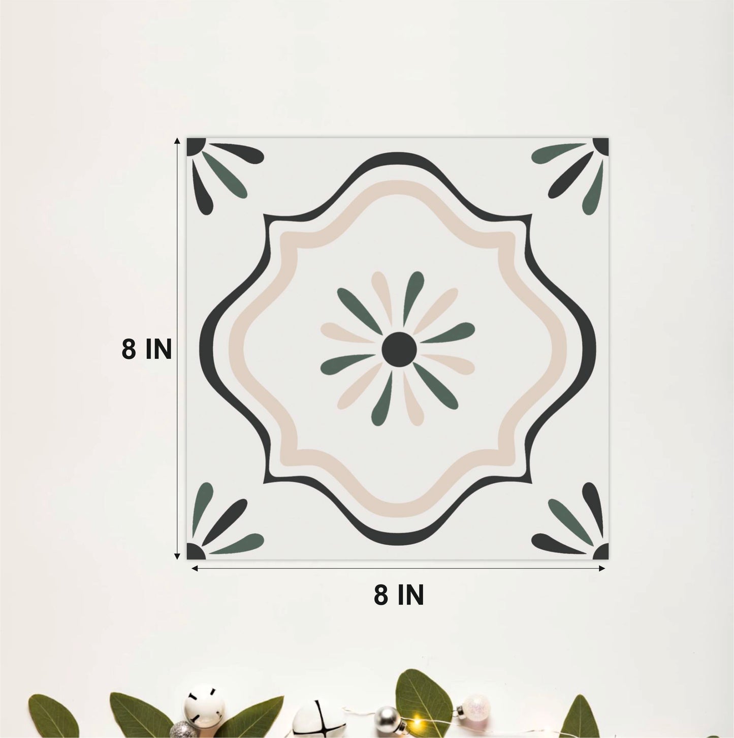 Vintage Ivory Floral Tile Sticker