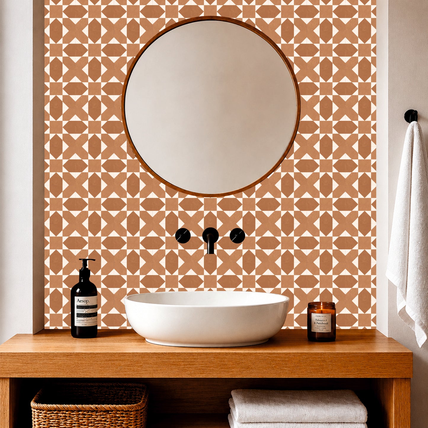 Terracotta Pinwheel Tile Sticker
