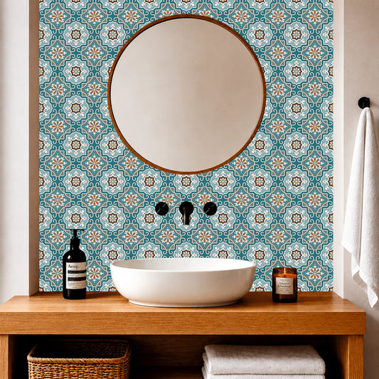 Azure Heritage Mosaic Tile Sticker