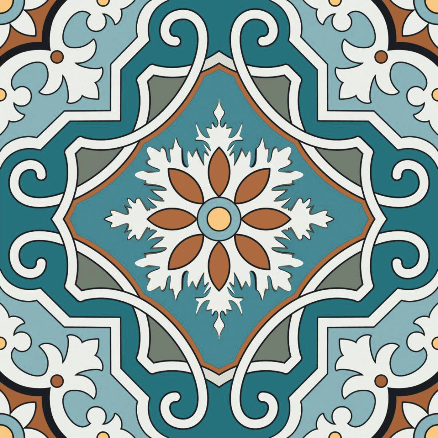 Azure Heritage Mosaic Tile Sticker
