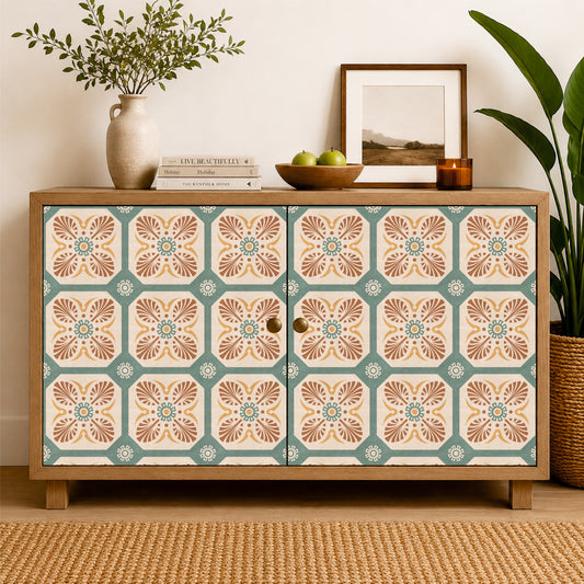 Terracotta Blossom Trellis Tile Sticker