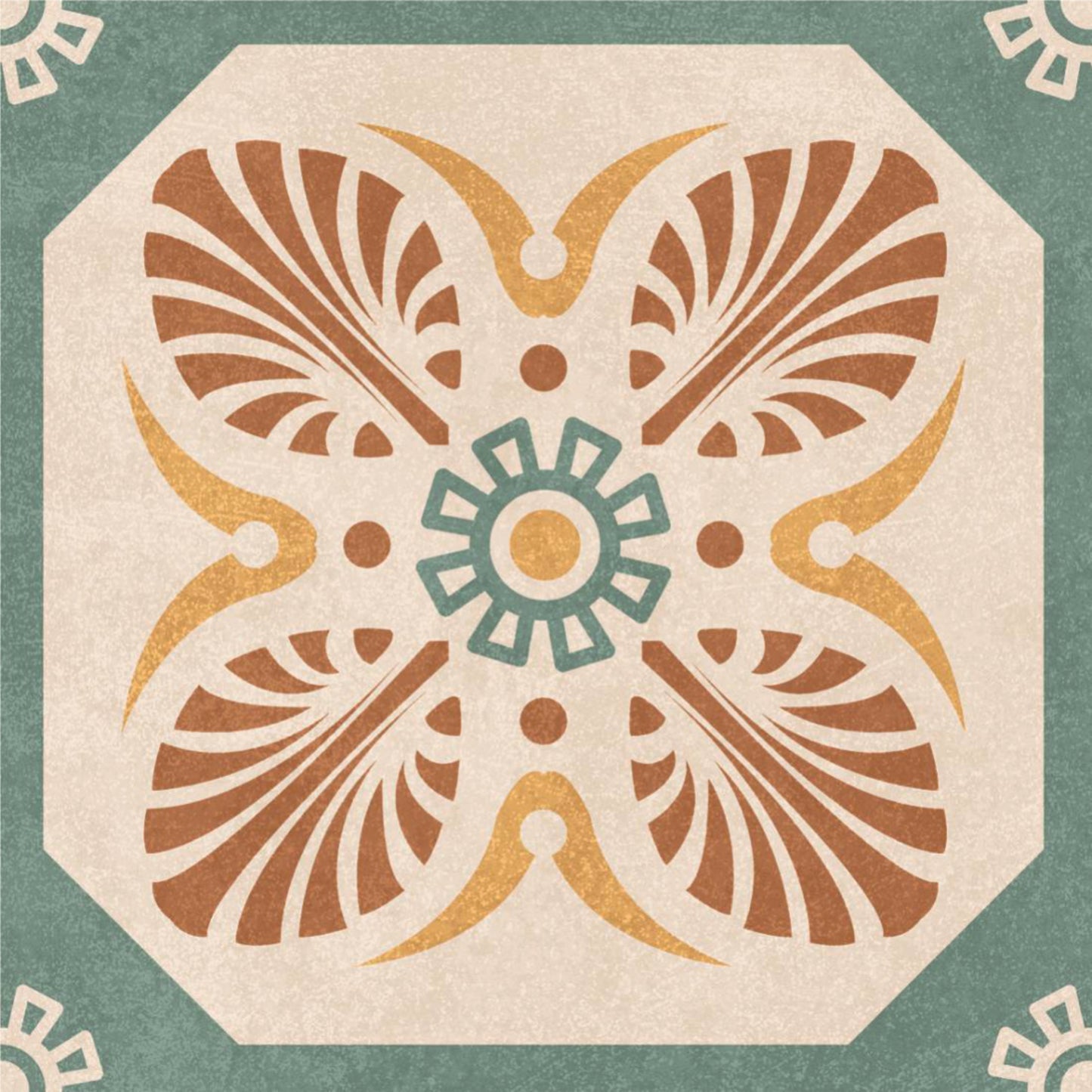 Terracotta Blossom Trellis Tile Sticker