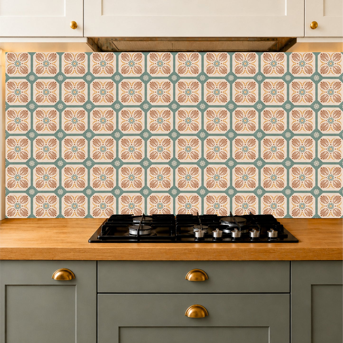 Terracotta Blossom Trellis Tile Sticker