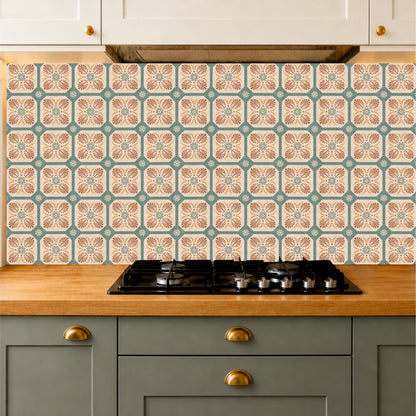 Terracotta Blossom Trellis Tile Sticker