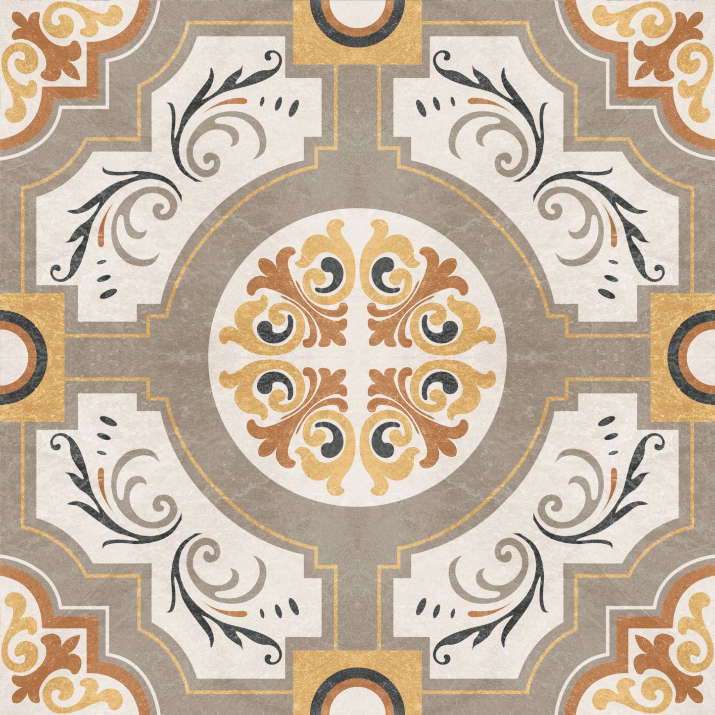 Golden Heritage Medallion Tile Sticker