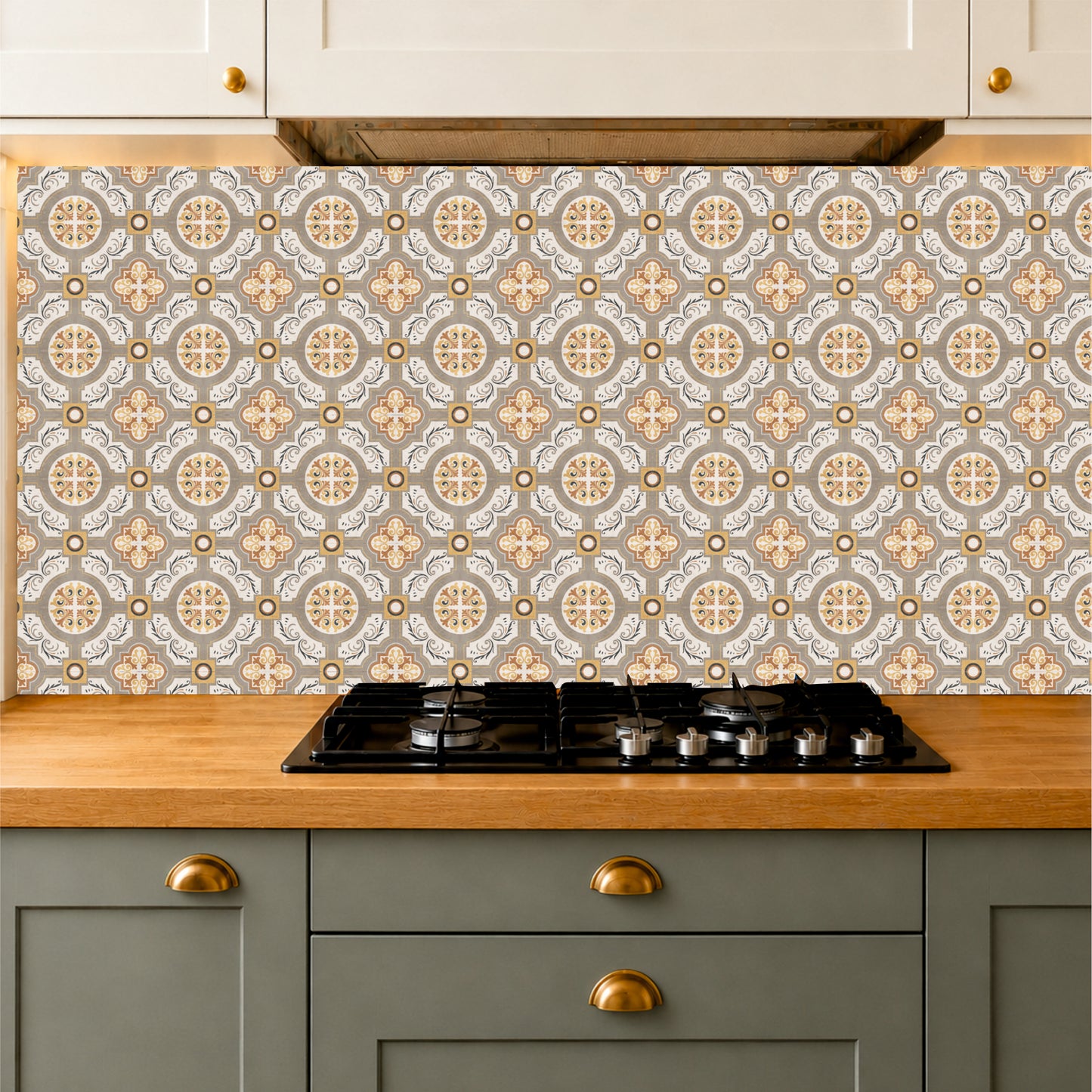 Golden Heritage Medallion Tile Sticker