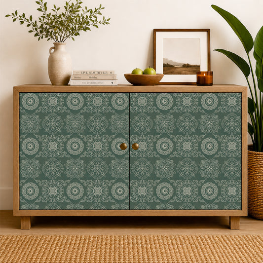 Vintage Sage Arabesque Tile Sticker