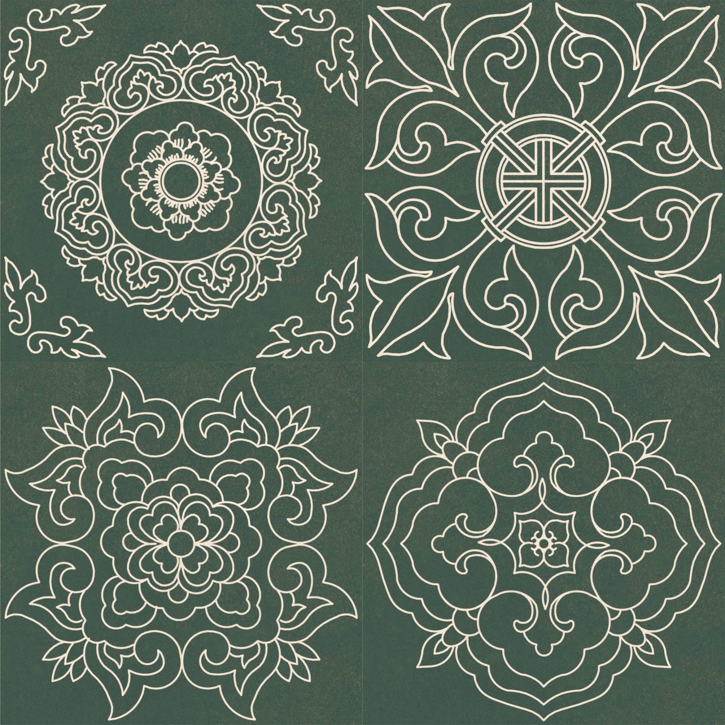 Vintage Sage Arabesque Tile Sticker