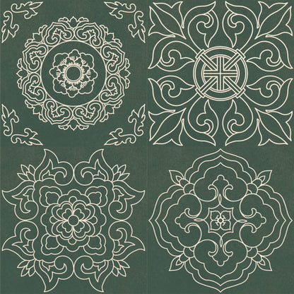 Vintage Sage Arabesque Tile Sticker