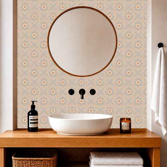 Terracotta Star Lattice Tile Sticker
