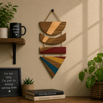 Artistic Wooden Geometric Wall Hanging