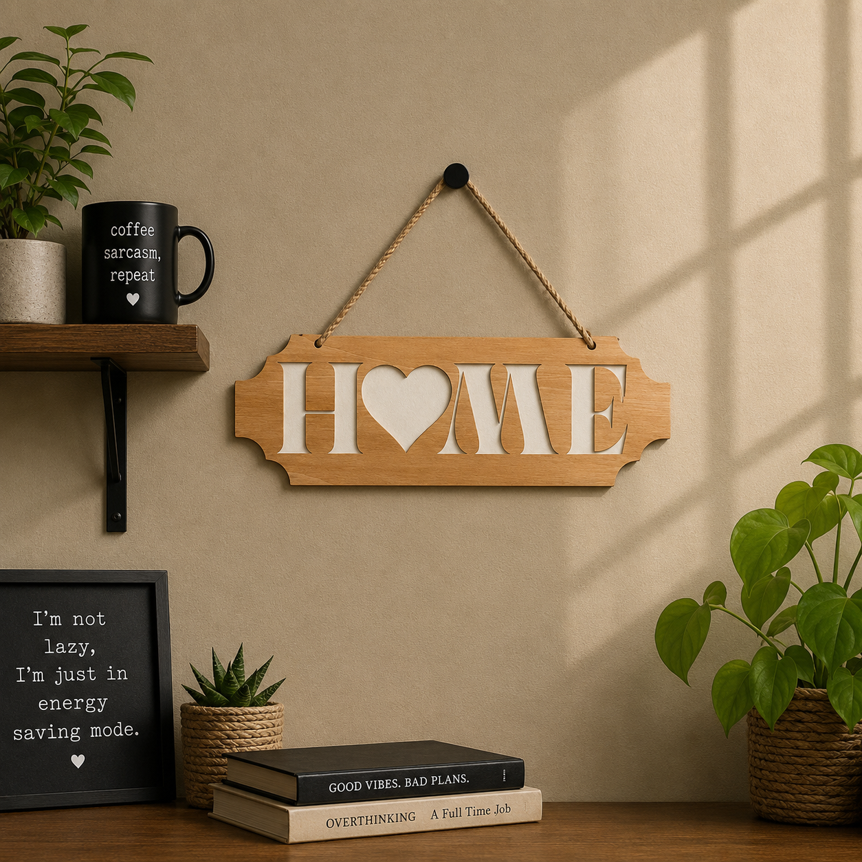 Home Love Wooden Hanging Sign