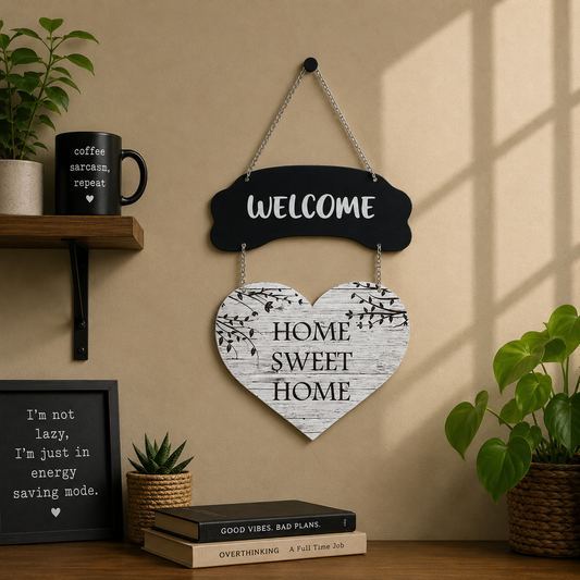 Welcome Heart Plaque Wall Decor