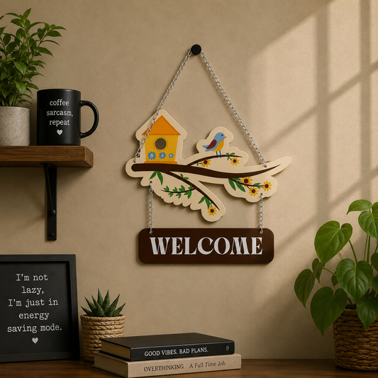 Welcome Bird House Wall Hanging