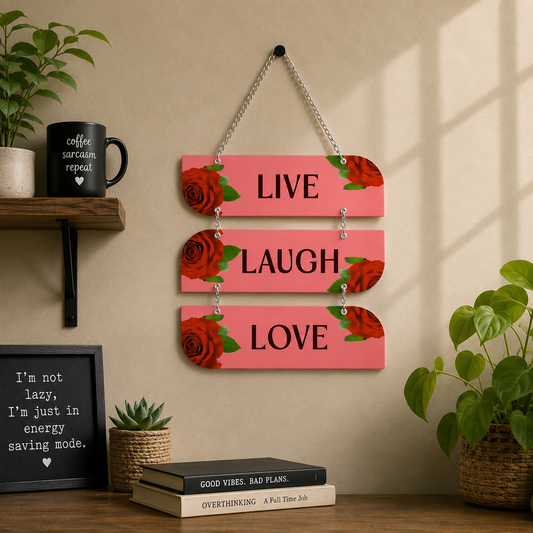 Live Laugh Love Floral Wall Hanging