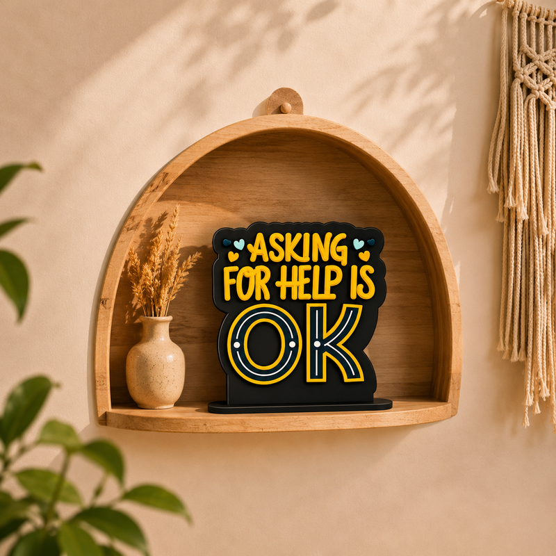 Asking For Help Is OK Inspirational Table Top Decor