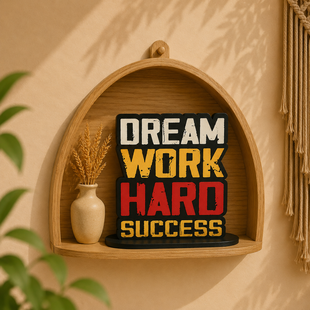 Dream Work Hard Success Inspirational Table Top Decor