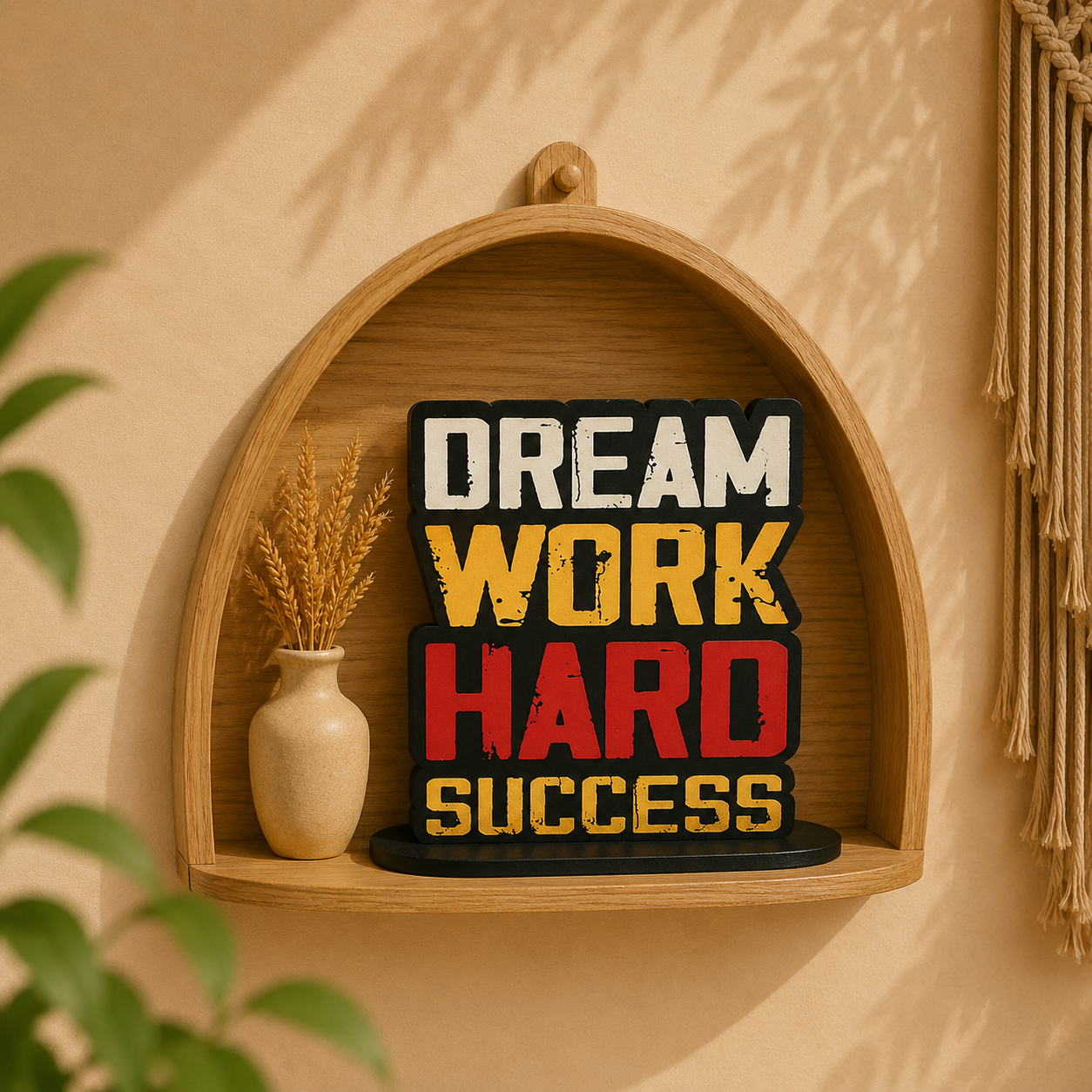 Dream Work Hard Success Inspirational Table Top Decor