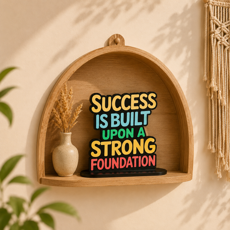 Success Is Built Upon A Strong Foundation Inspirational Table Top Decor