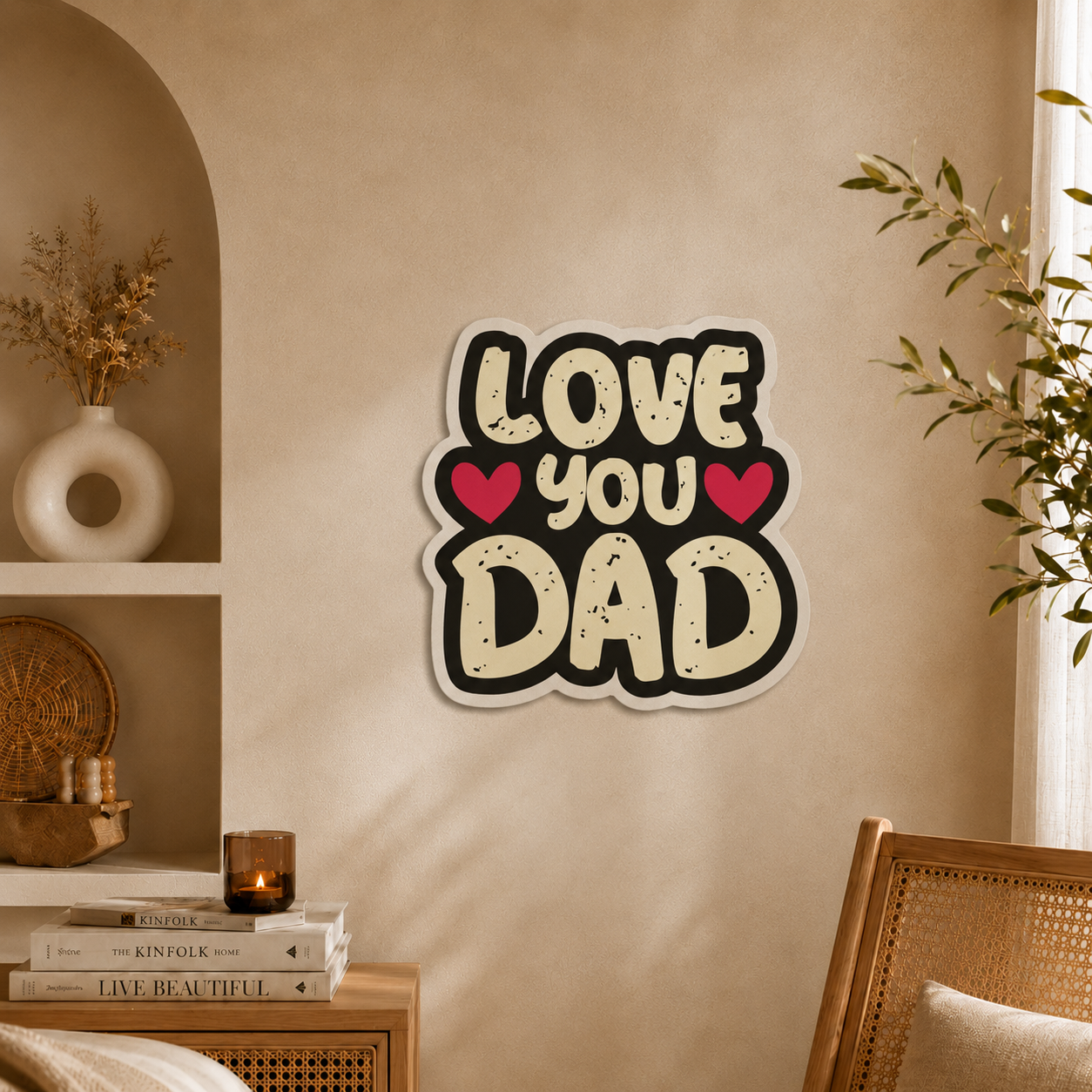 Love You Dad Typography Wall Art