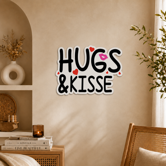 Hugs And Kisses Wooden Wall Art